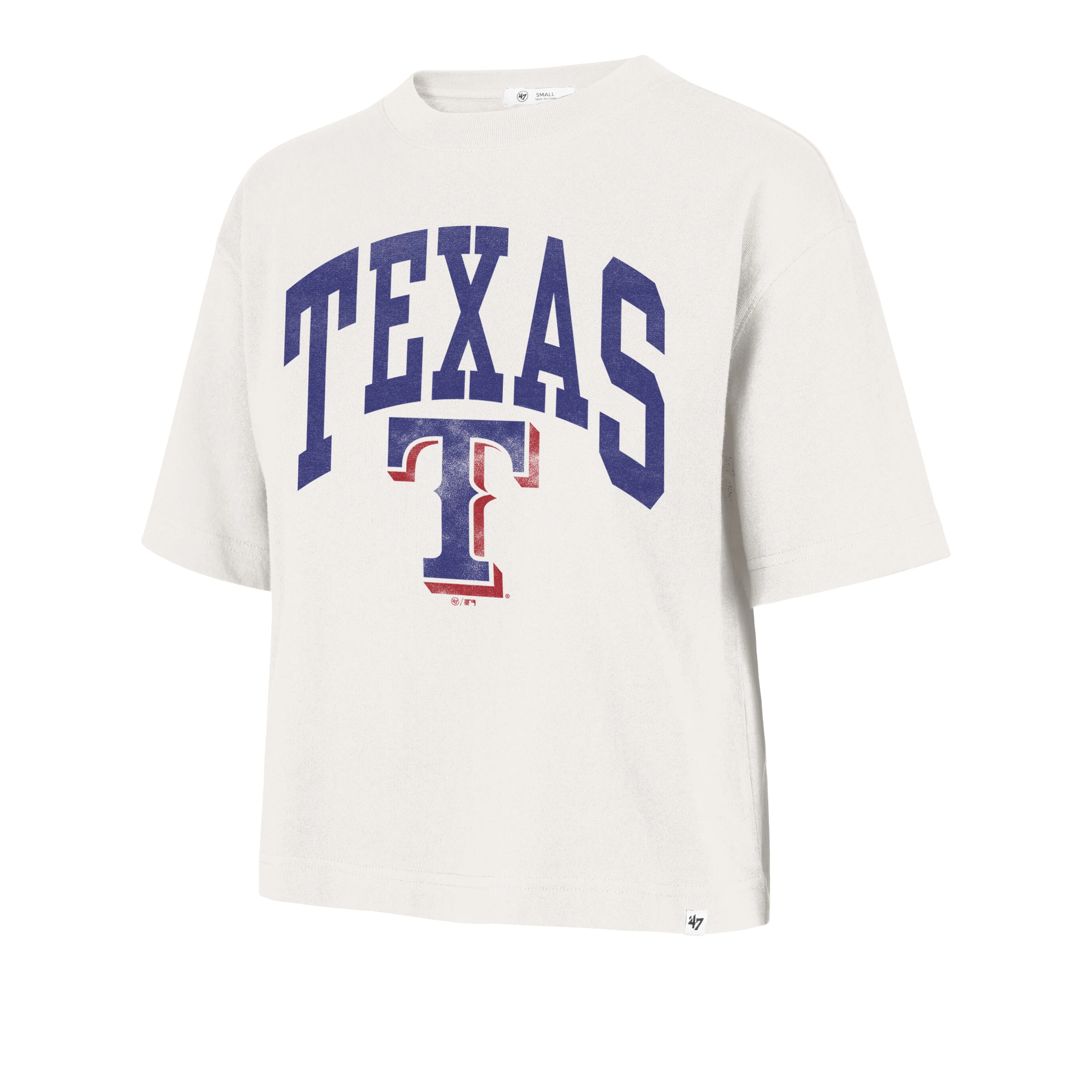 TEXAS RANGERS SHALE '47 FOUNDATION CROP TEE WOMENS
