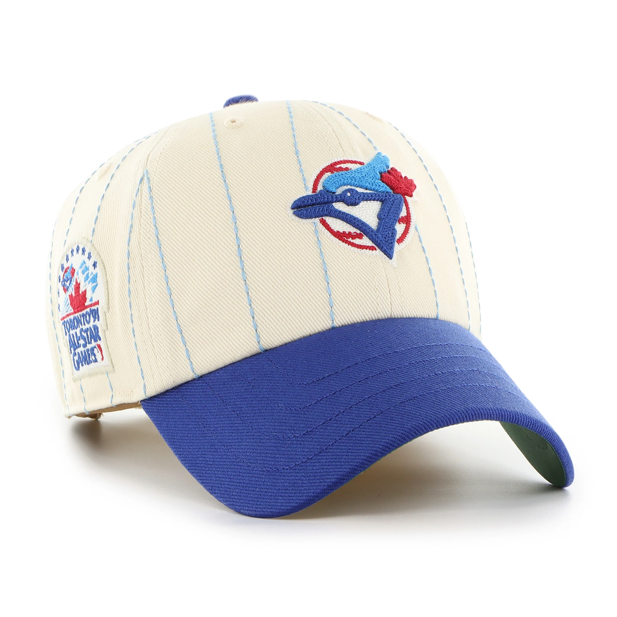TORONTO BLUE JAYS COOPERSTOWN RAWLINGS PINSTRIPE '47 CLEAN UP