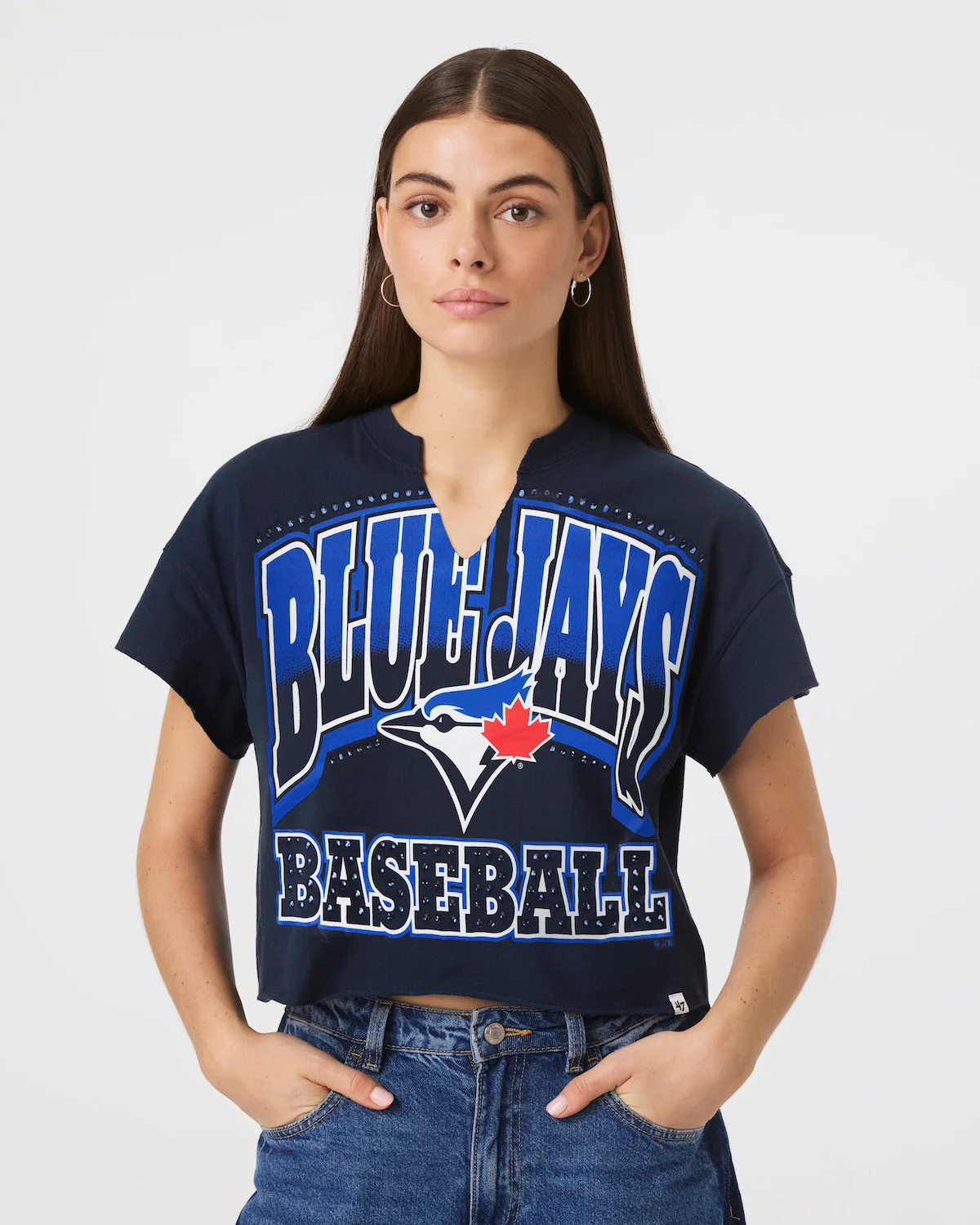 TORONTO BLUE JAYS WIN BIG '47 OVERSIZED NOTCH NECK TEE WOMENS