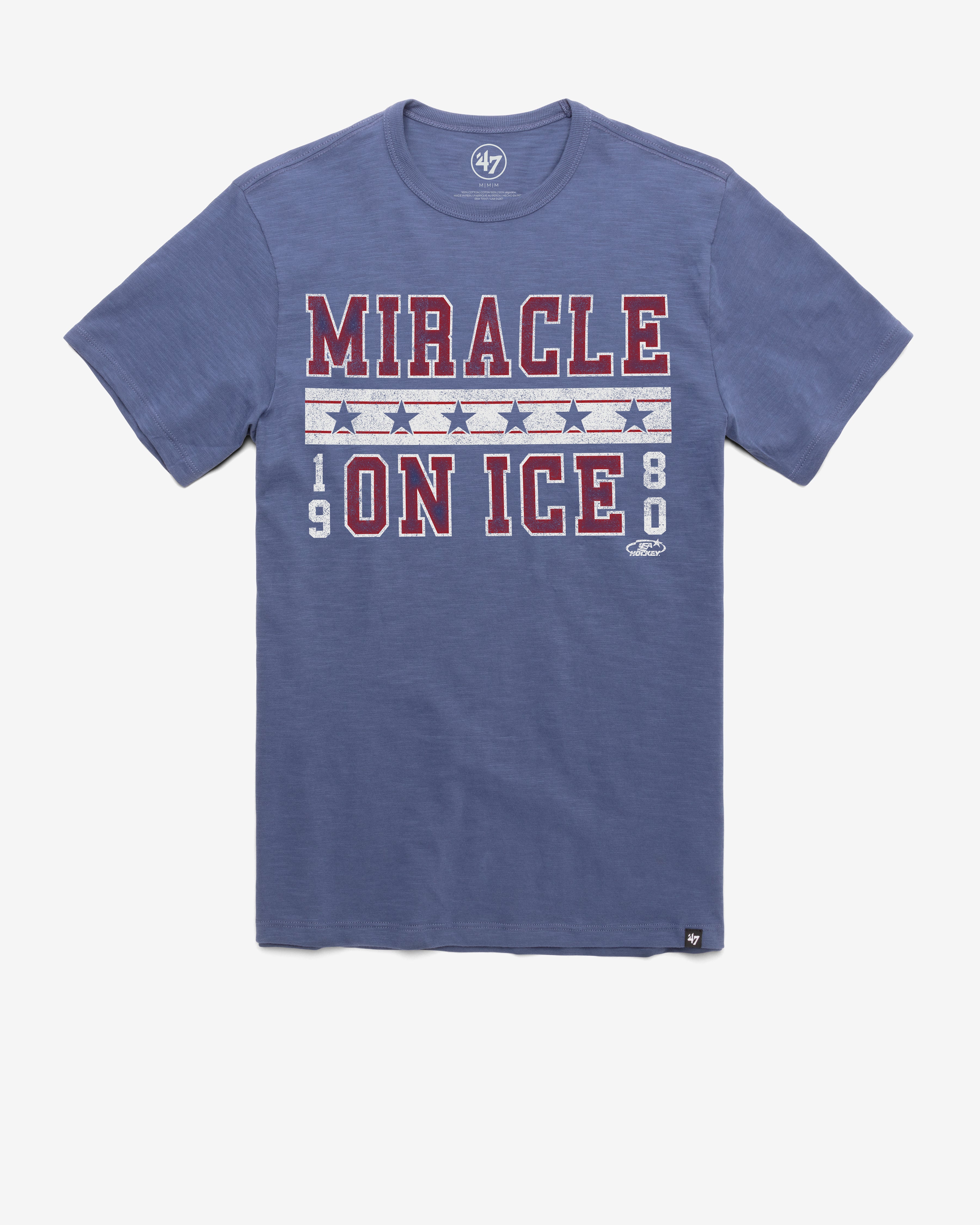 USA HOCKEY MIRACLE ON ICE BLUE '47 SCRUM TEE