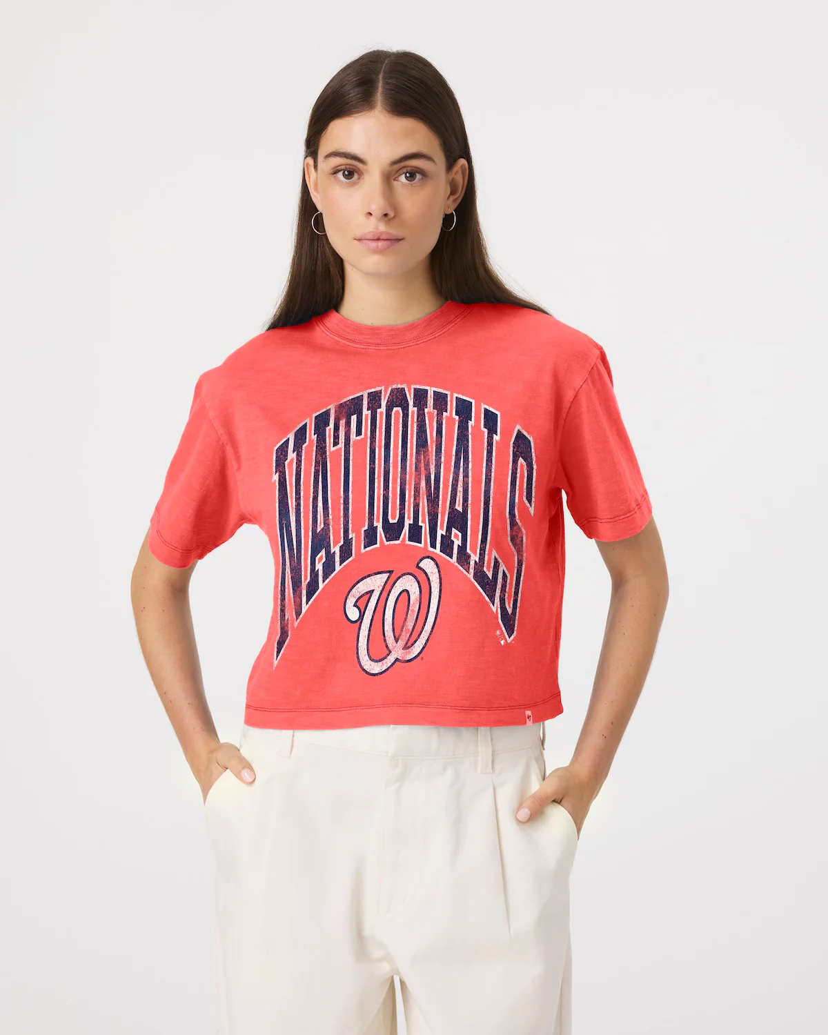 WASHINGTON NATIONALS MINDI HEAVY '47 SLUB CROP TEE WOMENS