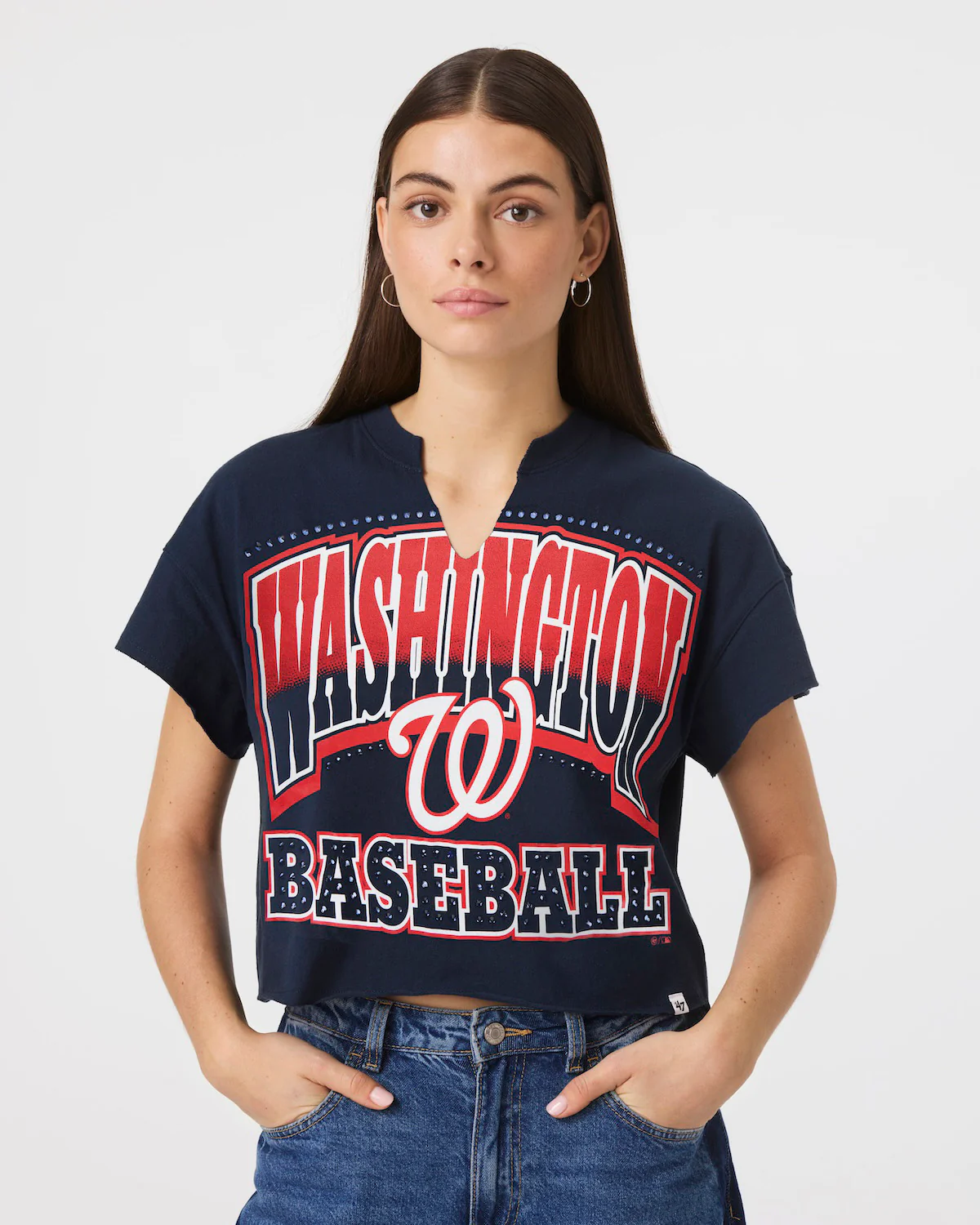 WASHINGTON NATIONALS WIN BIG '47 OVERSIZED NOTCH NECK TEE WOMENS