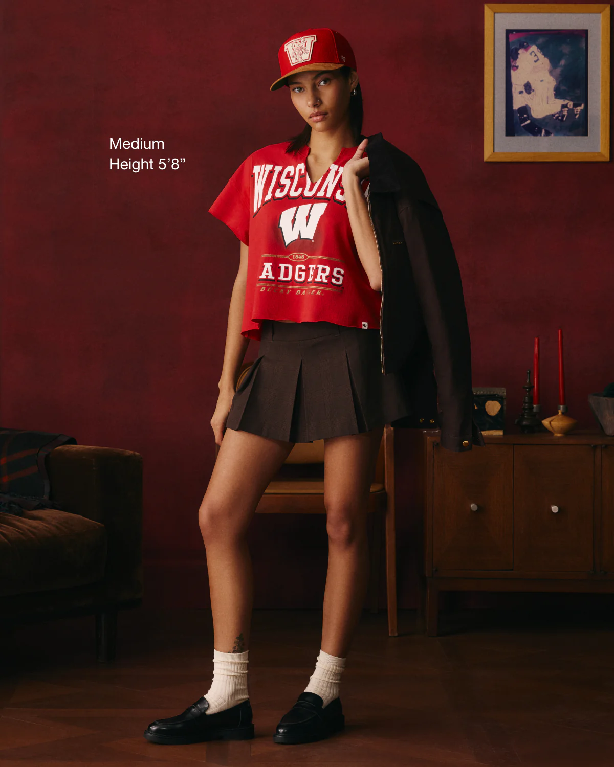 WISCONSIN BADGERS ELATION '47 OVERSIZED NOTCH NECK TEE WOMENS - Image 3